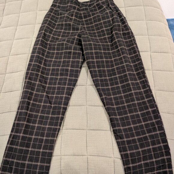 TENTREE soft ecotwill cropped pants in alpine plaid black fossil - Picture 5 of 7